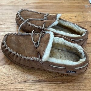 Hardly worn LLBean house shoes with hard bottoms